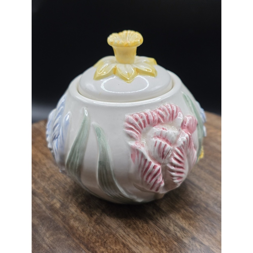 Vintage‎ 1990 Fitz & Floyd Pansy Sugar Bowl